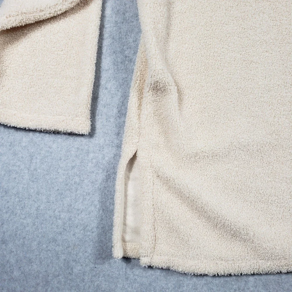 Ava & Viv 3X Plus Cream Fleece Pullover Sweater Mock Neck Cozy‎ Loungewear